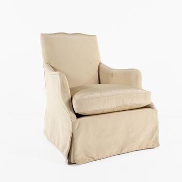 Baker Furniture Style Cream Colored Arm Chair 
