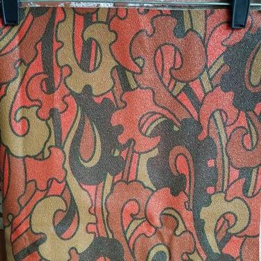 Vintage 60s/70s Paisley Vinyl Upholstery Fabric MCM RARE 