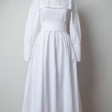 1970s Laura Ashely Dress / Vintage 70s Victorian Inspired Wedding Dress 