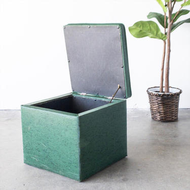 Vintage Green Ottoman + Storage Box