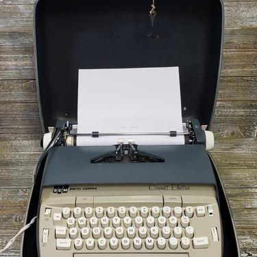 1960s Vintage SCM Smith Corona Typewriter, Coronet Electric & Storage Carry Case w/ KEY, Mid Century, Homeschool, Vintage Home Office Decor 