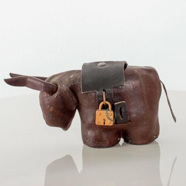 Leather Donkey Mule Money Coin Bank style Dimitri Omersa made England 