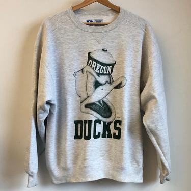 Russell Athletic Oregon Ducks Puddles Gray Crewneck Sweatshirt