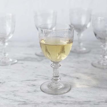 Vintage French Wine Glass set of 6