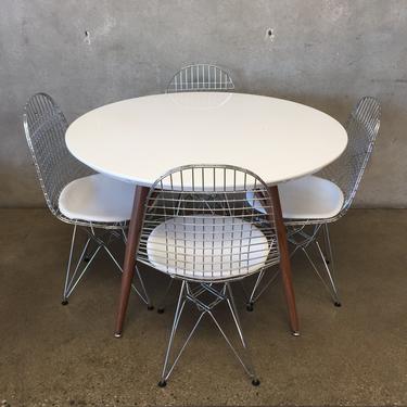 Dining Set with Eames Style Wire Chairs