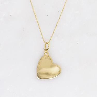 Engravable Heart Charm with Diamond Accent