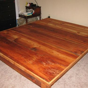 Free Shipping Platform Bed Frame With 2 Drawers From Reclaimed Antique Pine 