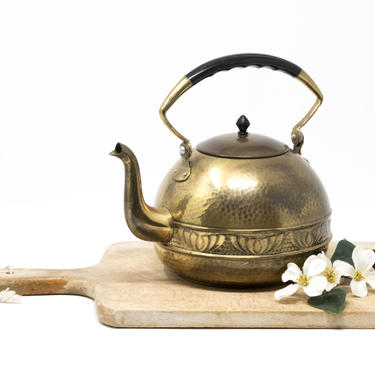 Vintage Brass Teapot, Metal Kettle 