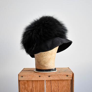 Vintage Black Fur Hat 