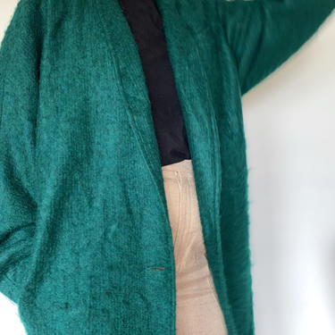 vintage green mohair blend jacket size small 