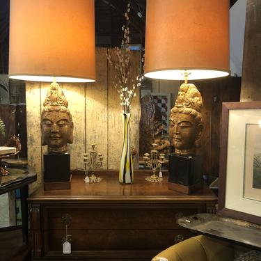 Pair of Buddha Lamps