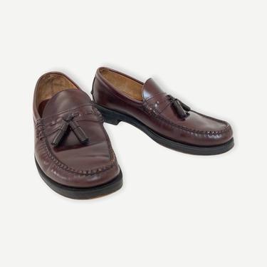 Vintage LL BEAN Tassel Loafers ~ men's 8 1/2 to 9 ~ Made in USA ~ Boat Shoes ~ Slip On / Moc Toe ~ Leather Soles 