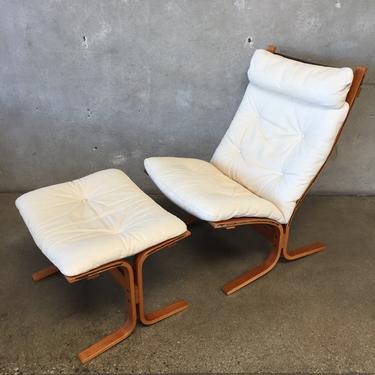Vintage Mid Century Lounge Chair &amp; Ottoman for Westnofa