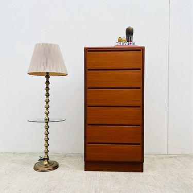 Tall Danish Teak 6 Drawer Dresser by Torrington