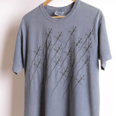 vintage 1990s ARIZONA slate blue/grey running LIZARDS faded vintage 1990s t shirt -- men's size medium 