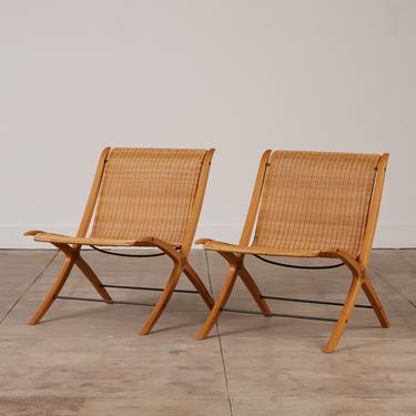 Pair of Peter Hvidt &amp; Orla Mølgaard-Nielsen &quot;Model 6103 X-Chairs&quot; for Fritz Hansen