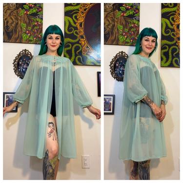 Vintage 1960’s Mint Green Nightgown Jacket 