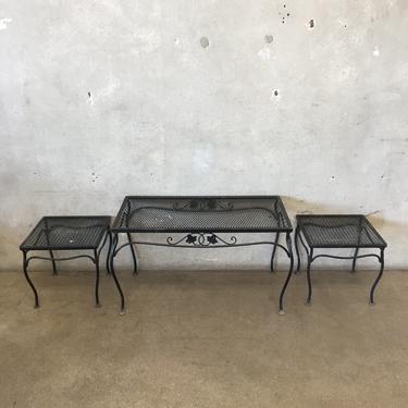 Set of Three Iron Patio Tables