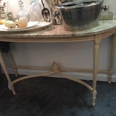 SOLD - Demi Marble top Vintage console Table