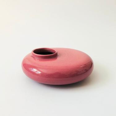 Vintage Ceramic Pink Disk Ikebana Vase 