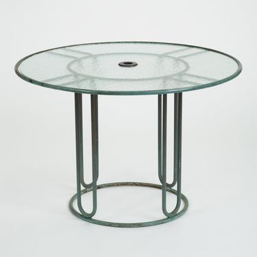 Round Bronze Patio Dining Table by Walter Lamb for Brown Jordan