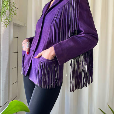 60s Purple Fringe Suede Jacket