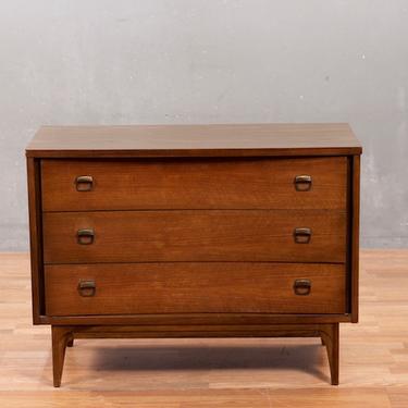 Mid Century 3-Drawer Walnut &amp; Laminate Dresser