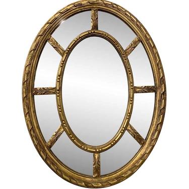 Antique French Gilded Oval Wall Mirror