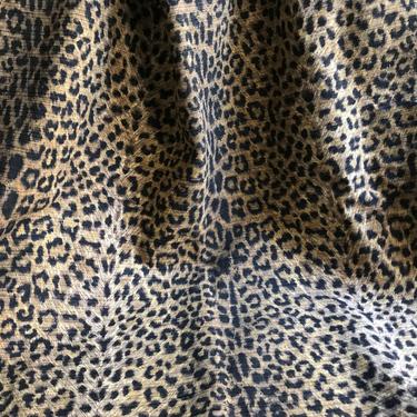 P Kaufmann Leopard Print Fabric, Remnant, Upholstery, Brushed Cotton, Interior Design Project 