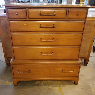 Mid Century Pecan Wood Chest of Drawers by Unique Furniture Makers