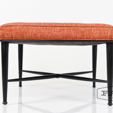 Contemporary Ottoman with Red Fabric
