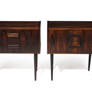 Danish Rosewood Nightstand Bedside Tables with Drawers