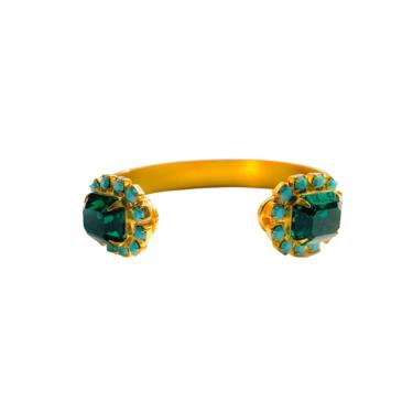 The Pink Reef emerald and turquoise cuff