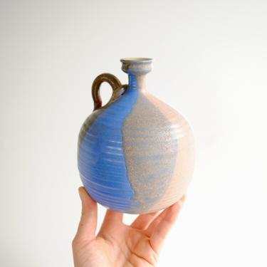 Vintage Studio Pottery Jug Vase, Multicolor Bud Vase Weed Pot, Handmade Pottery from Israel 