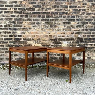 Vintage Drexel Declaration Collection Walnut Side Tables by Kipp Stewart – A Pair
