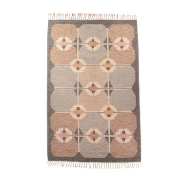 VINTAGE Swedish Mid Century Handwoven Rölakan or Flat Weave Rug - by Ingegerd Silow - Signed IS - 240 cm x 167 cm (7.87 ft x 5.48 ft) 