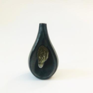 Mid Century Teardrop Pottery Bud Vase 