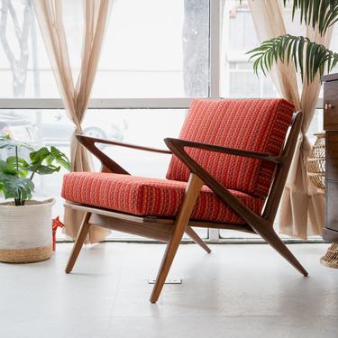 Ziggy Walnut Chair - Red Fabric