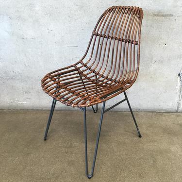 Bamboo Side Chair with Hairpin Legs