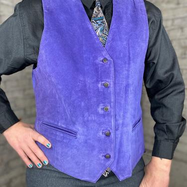 Vintage Purple Leather Vest 