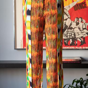 Celine multi color printed viscose trousers