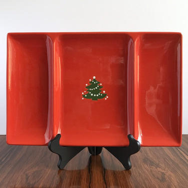 Vintage Waechtersbach Christmas Tree Large Divided Serving Platter 