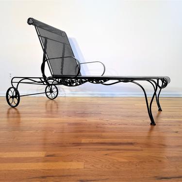 Mid Century Russell Woodard Metal Chaise Lounge Chair 