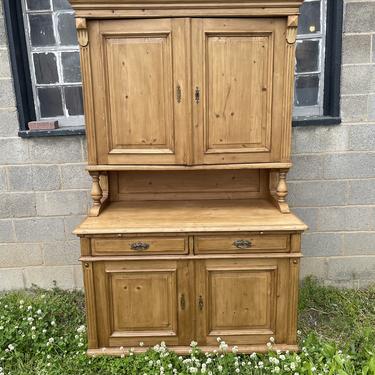 Antique Two-Piece English Pine Cupboard