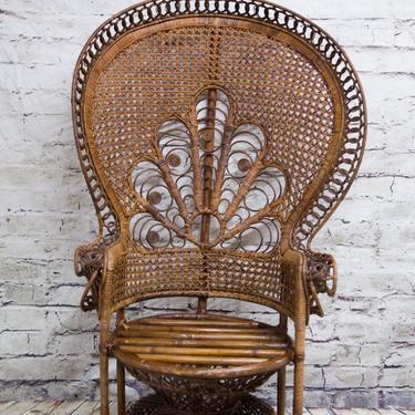 SHIPPING NOT FREE!!! Vintage Bohemian Peacock Wicker Chair 