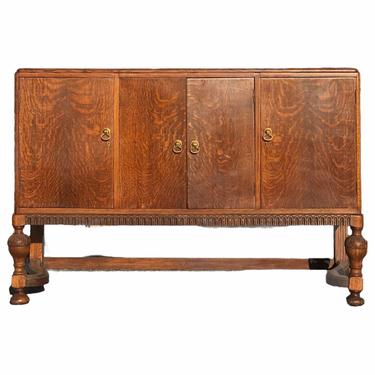 Free Shipping Within Continental US - 19th Century English Welsh Antique Oak Cabinet Sideboard Buffet or Credenza 