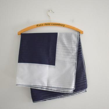 1980s Navy and White Scarf 