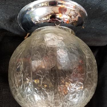 Semi Flush Vintage Light with Crackle Glass Globe