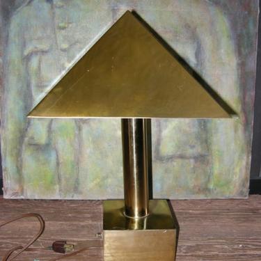1970 Laurel Lamp Company Pyramid Shade Lamp Curtis Jere StyleBrass