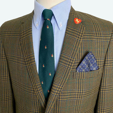 Vintage 1960s CRICKETEER Plaid Cotton Blazer ~ 38 Long ~ lightweight jacket / sack sport coat ~ Preppy / Ivy League / Trad ~ Spring / Summer 